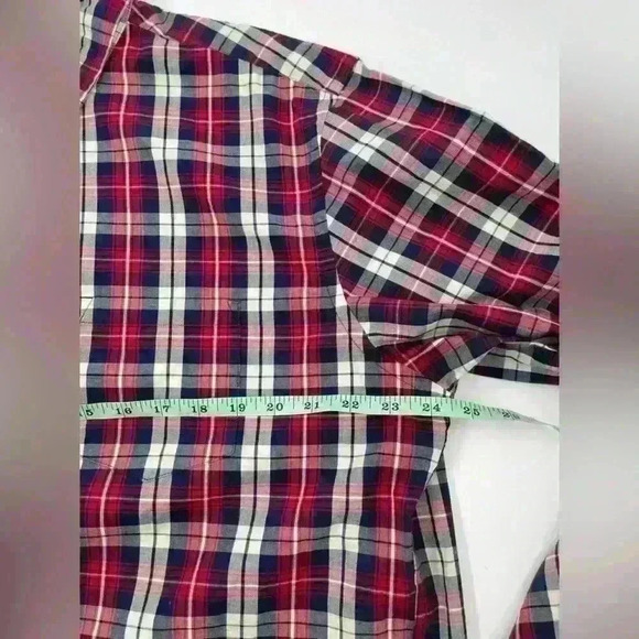 J Crew Mercantile Men's Flex XL Button Down Shirt Plaid Red Blue Cream White - Picture 5 of 10